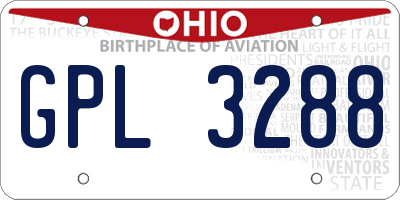 OH license plate GPL3288