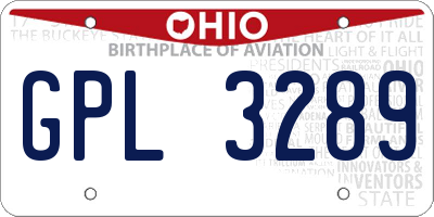 OH license plate GPL3289