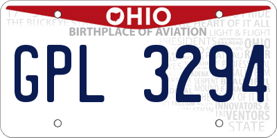 OH license plate GPL3294