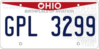 OH license plate GPL3299