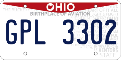 OH license plate GPL3302