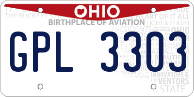 OH license plate GPL3303