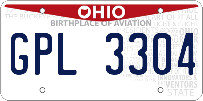 OH license plate GPL3304