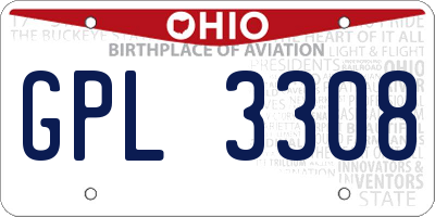 OH license plate GPL3308