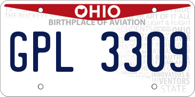 OH license plate GPL3309
