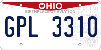 OH license plate GPL3310
