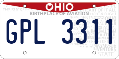 OH license plate GPL3311