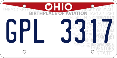 OH license plate GPL3317