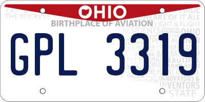 OH license plate GPL3319