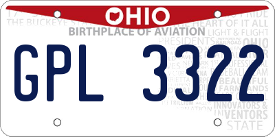 OH license plate GPL3322