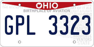OH license plate GPL3323