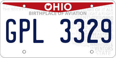 OH license plate GPL3329