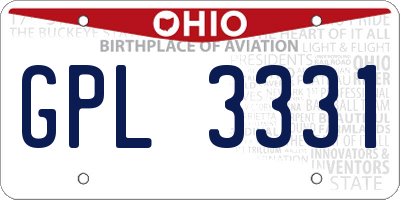 OH license plate GPL3331