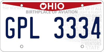 OH license plate GPL3334