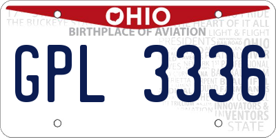 OH license plate GPL3336
