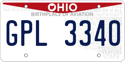OH license plate GPL3340
