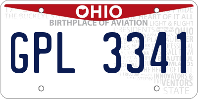 OH license plate GPL3341