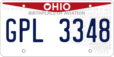 OH license plate GPL3348