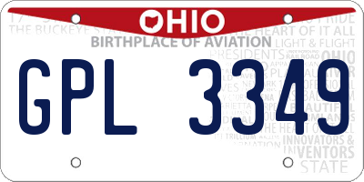 OH license plate GPL3349