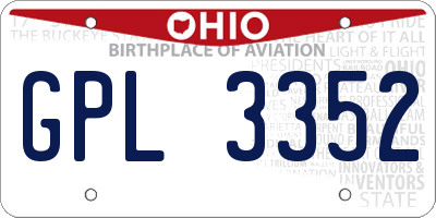 OH license plate GPL3352