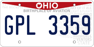 OH license plate GPL3359
