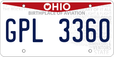 OH license plate GPL3360