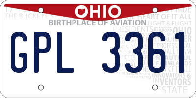 OH license plate GPL3361