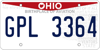 OH license plate GPL3364