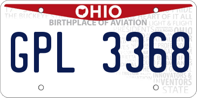 OH license plate GPL3368
