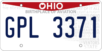 OH license plate GPL3371