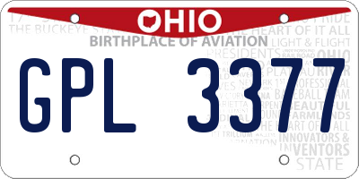 OH license plate GPL3377