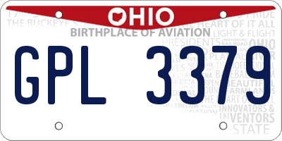 OH license plate GPL3379