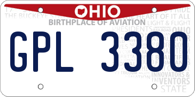 OH license plate GPL3380