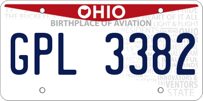 OH license plate GPL3382