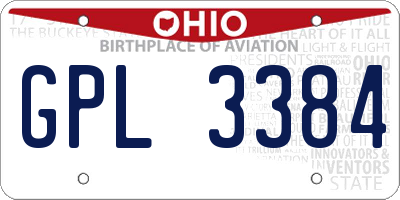 OH license plate GPL3384