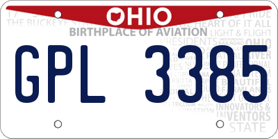 OH license plate GPL3385