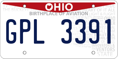 OH license plate GPL3391
