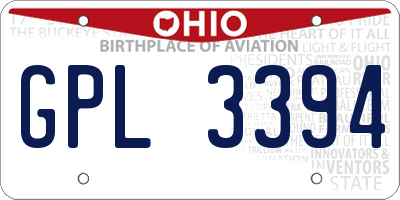 OH license plate GPL3394