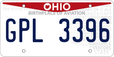OH license plate GPL3396