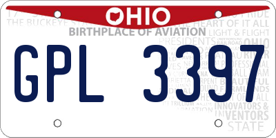 OH license plate GPL3397