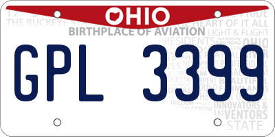 OH license plate GPL3399