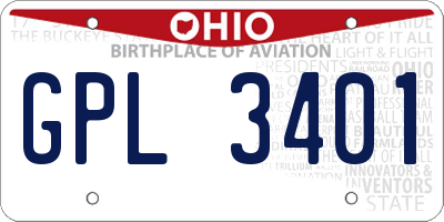 OH license plate GPL3401