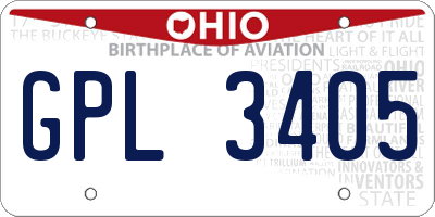 OH license plate GPL3405