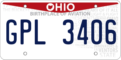OH license plate GPL3406