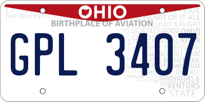 OH license plate GPL3407