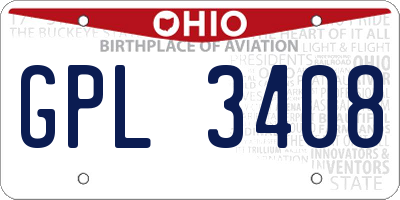 OH license plate GPL3408