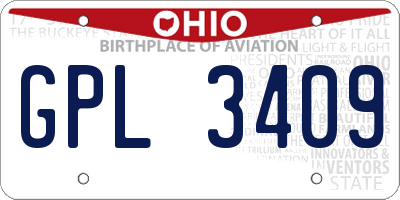 OH license plate GPL3409