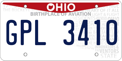 OH license plate GPL3410