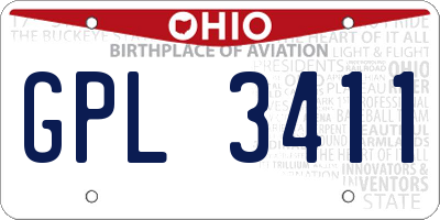 OH license plate GPL3411