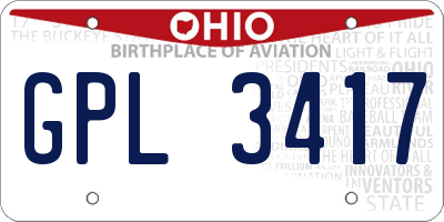 OH license plate GPL3417